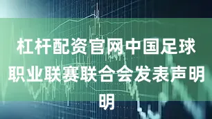 杠杆配资官网中国足球职业联赛联合会发表声明
