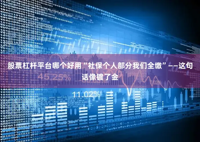 股票杠杆平台哪个好用“社保个人部分我们全缴”——这句话像镀了金